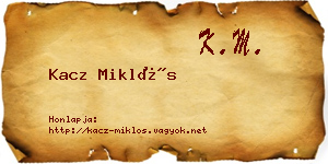 Kacz Miklós névjegykártya