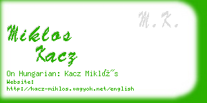 miklos kacz business card